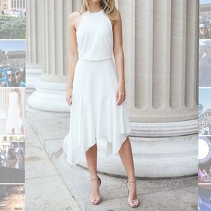 Halston Heritage white midi dress